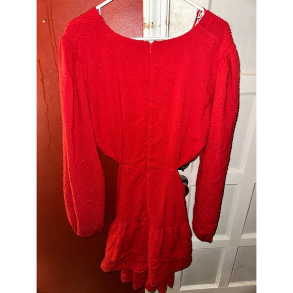 VICI Bold Red Side Cut Out Ring Accent Mini Dress XL - Picture 7 of 13